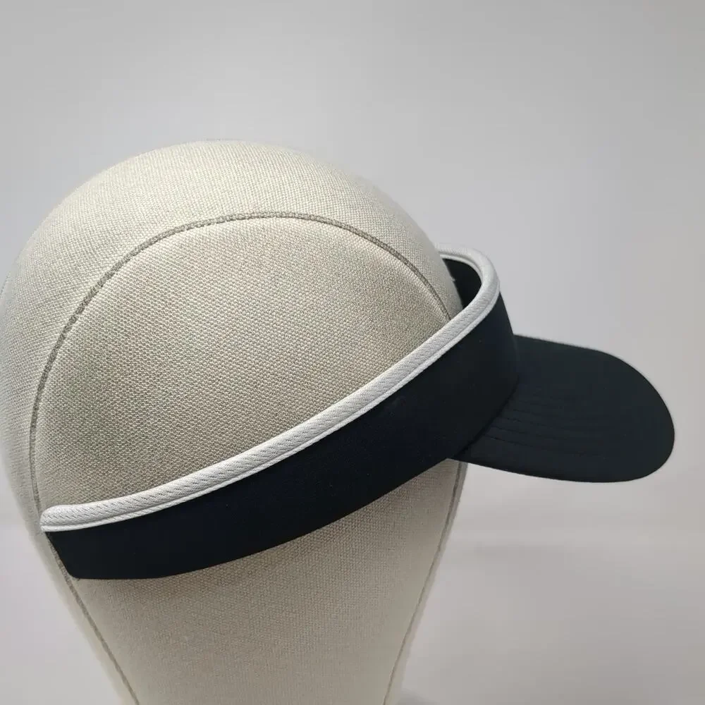 Adidas Visor Black One Size Hat Embroidered Logo Recycled Poly Spandex Tennis